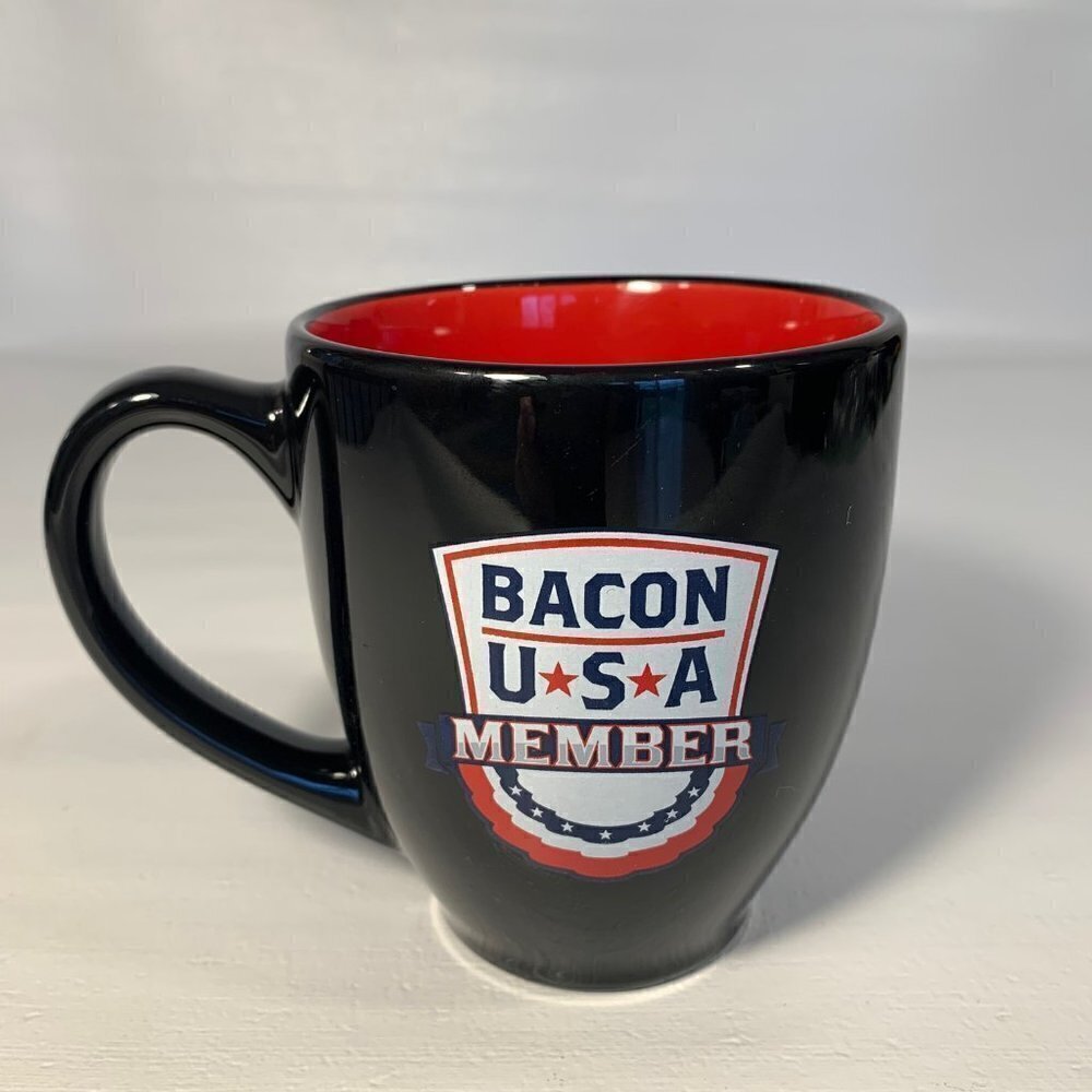 Lehigh Valley Ironpigs "BACON USA MEMBER" Black Coffee Mug Cup Pennsylvania Mugs - Picture 6 of 6